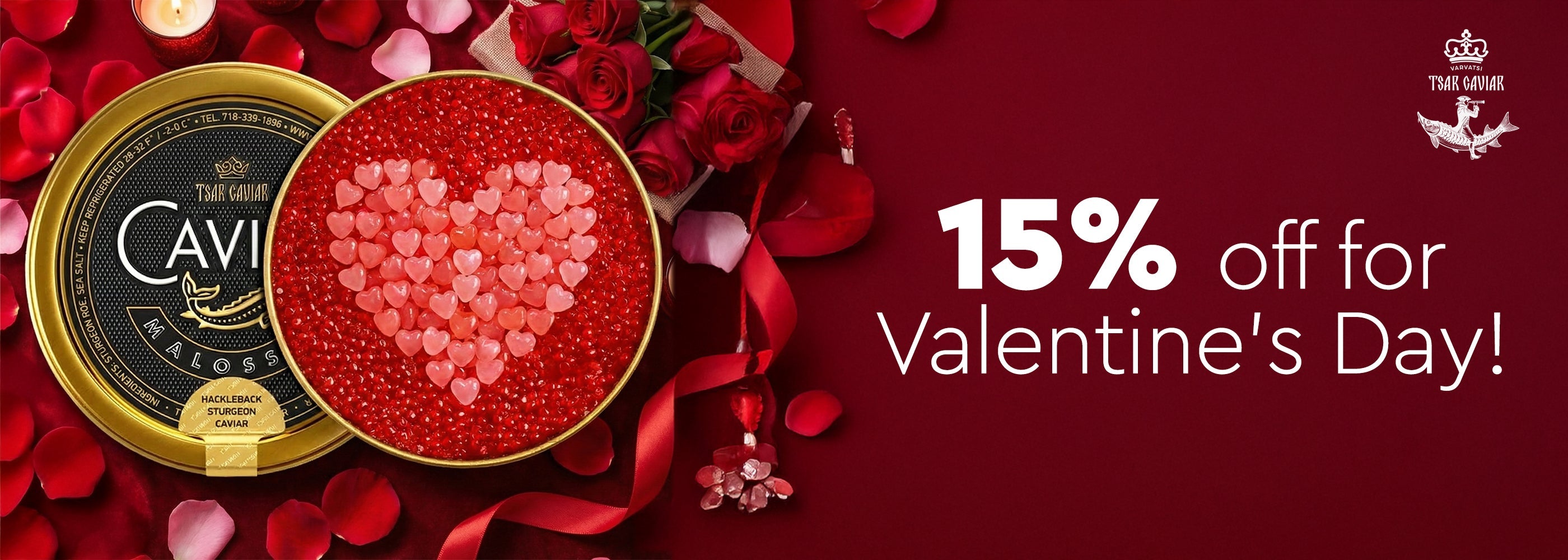 Valentine’s Day luxury caviar gift with 15% off from Tsar Varvatsi Caviar