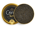 Baerii Sturgeon Caviar tin, golden brown to dark grey caviar pearls
