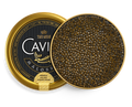 Imperial Kaluga Fusion Caviar tin, large brown sturgeon caviar pearls