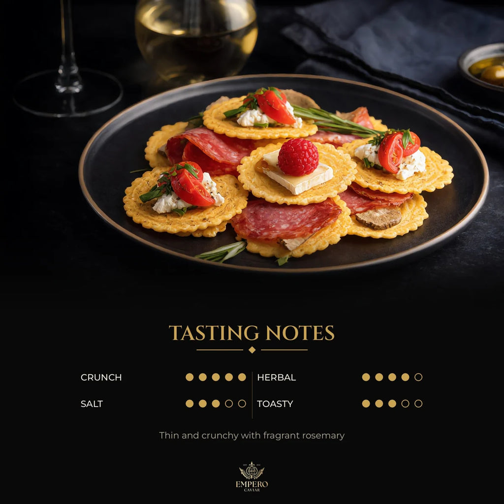 Rosemary crisps with salami and cheese – tasting notes