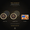 American Caviar Duo: Bowfin Caviar, Paddlefish Caviar, White Toque 16 Mini Blinis – caviar set, 15% off