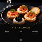 Toast points for caviar with smoked salmon – bite-size appetizers