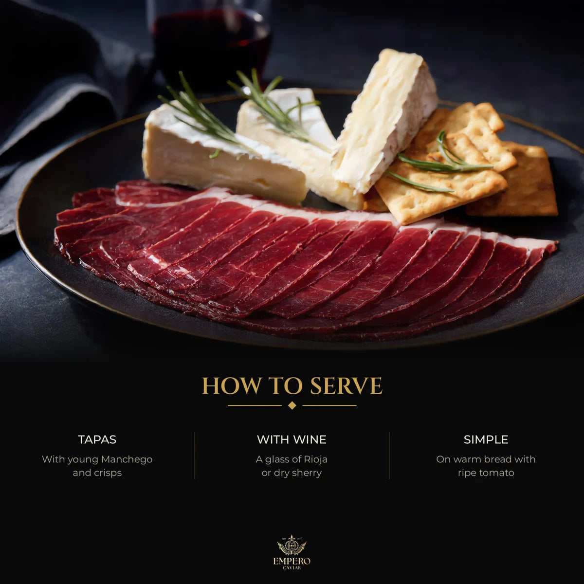 How to serve jamón ibérico: tapas, with wine, on bread