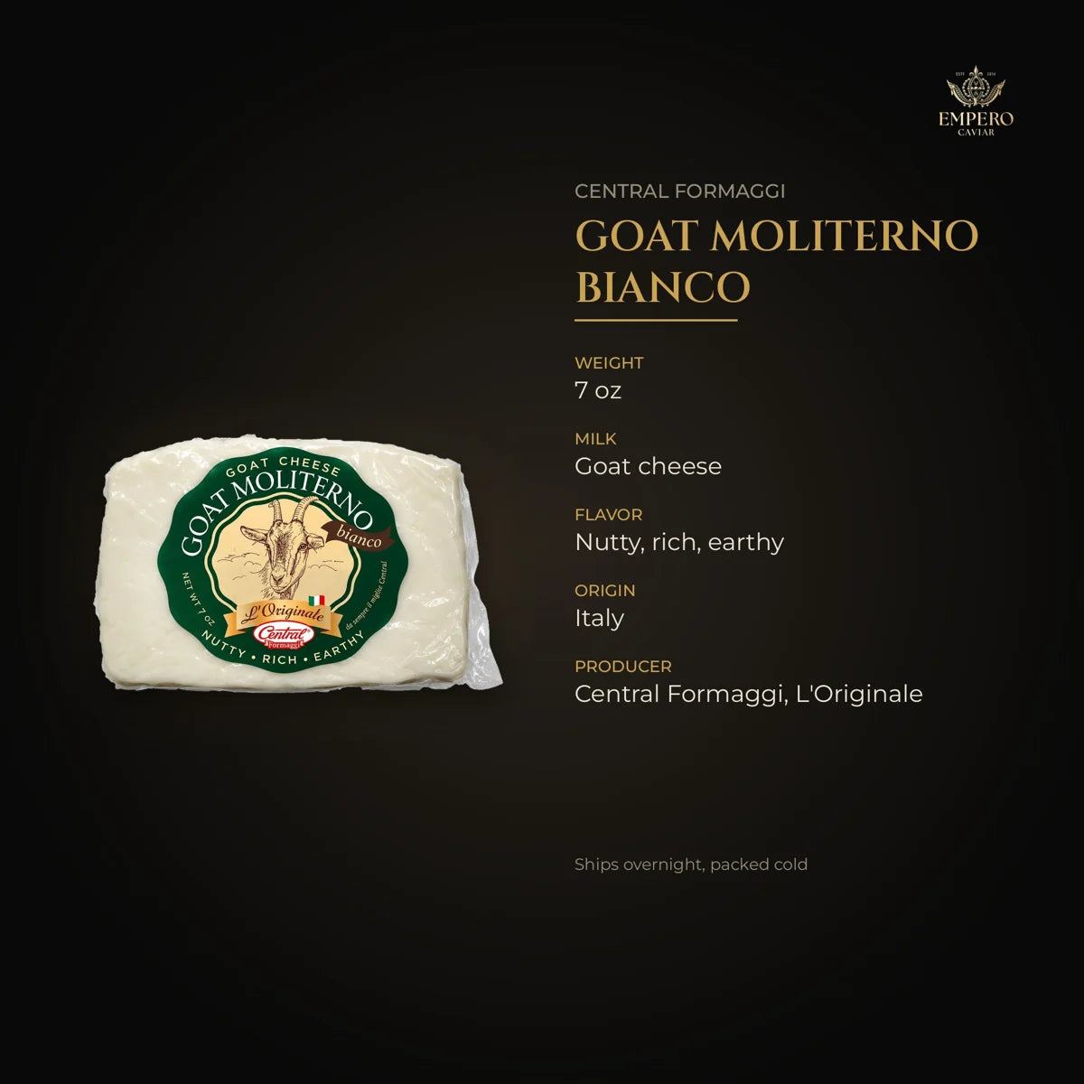 Goat Moliterno Bianco details – goat cheese, nutty, rich, earthy