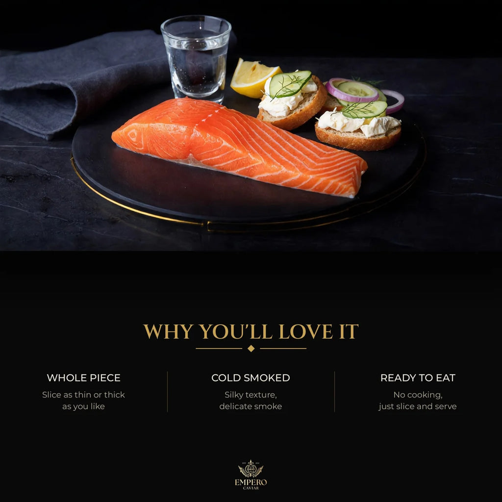 Whole cold smoked salmon fillet – slice it your way
