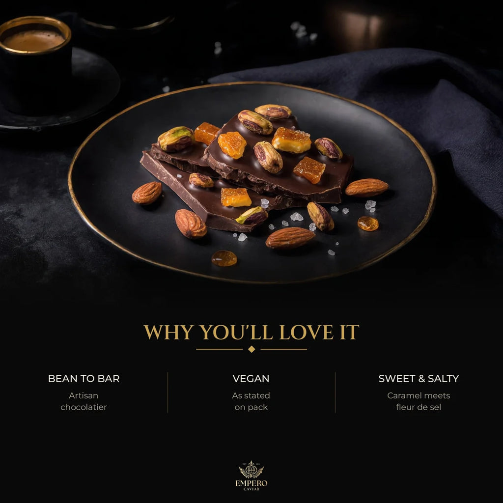 Sweet and salty artisan dark chocolate – 70% cocoa
