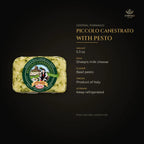 Pecorino with pesto details – sheep's milk, product of Italy
