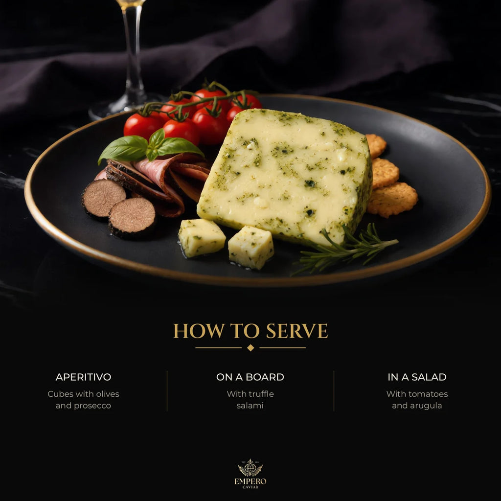 How to serve pesto cheese: aperitivo, on a board, in a salad