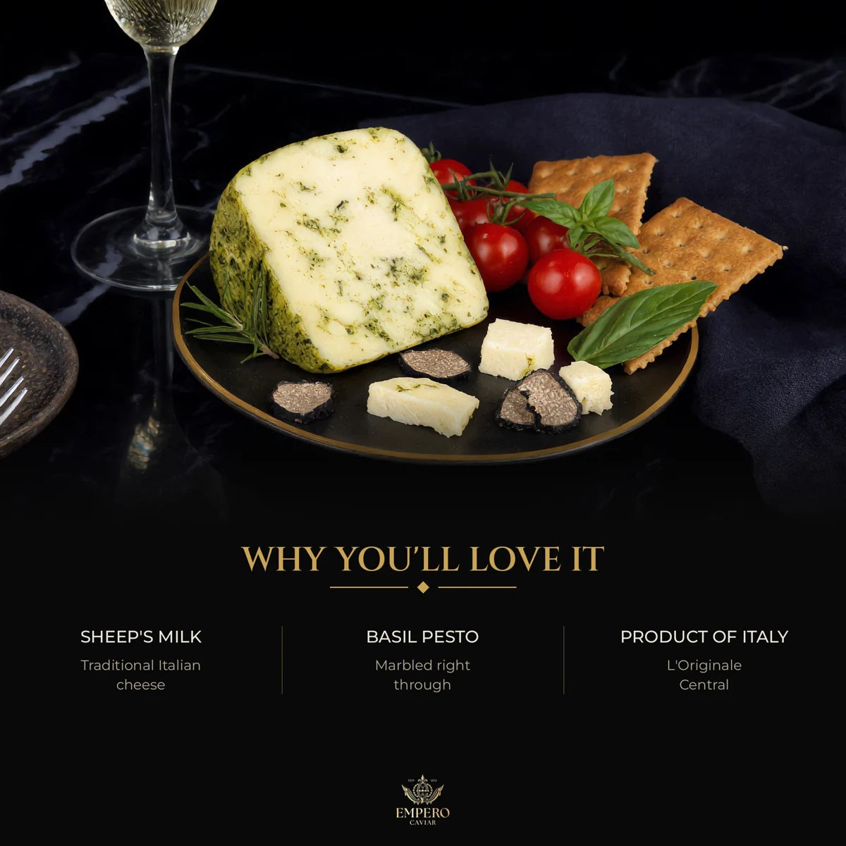 Canestrato al pesto – Italian sheep's milk cheese