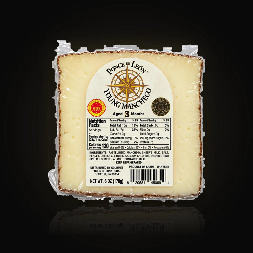 Ponce de León Young Manchego aged 3 months 6 oz – Empero Caviar