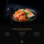 Citrus smoked salmon on crisps – omega-3, ready to eat
