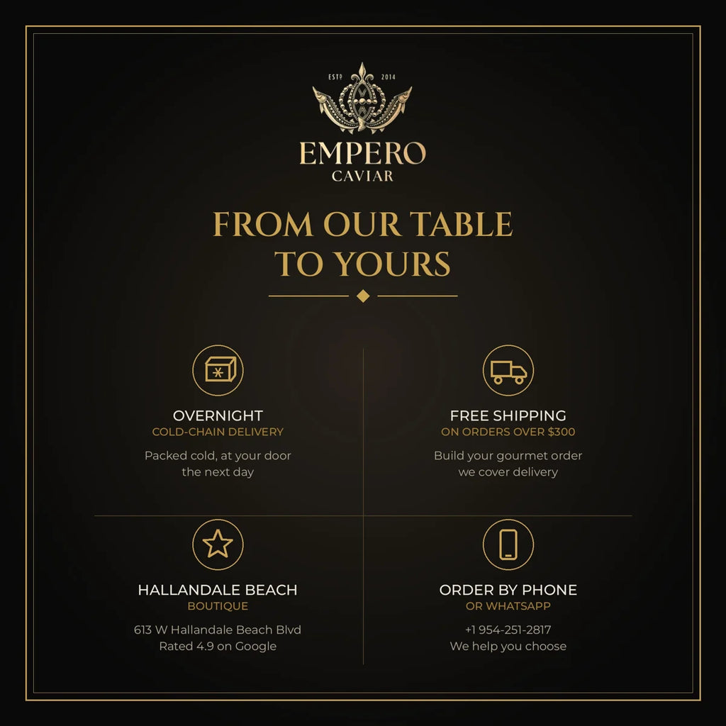 Empero Caviar cold-chain delivery from Hallandale Beach