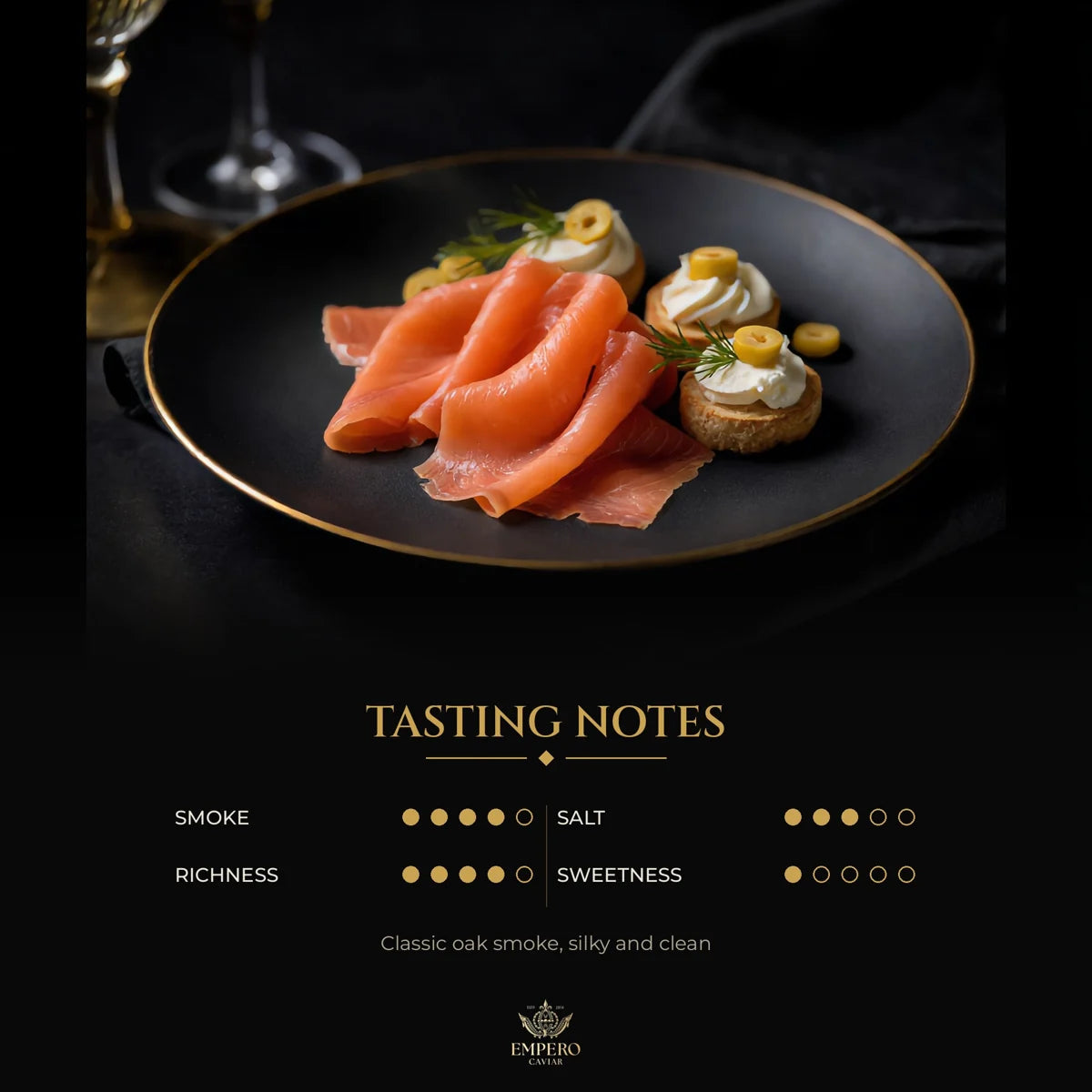 Oak smoked salmon slices – tasting notes