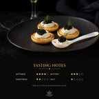Mini blinis with crème fraîche and black caviar – tasting notes